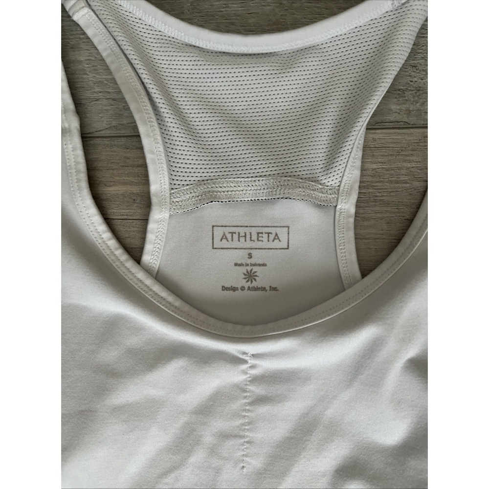Athleta Shirt Womens Small White Keyhole Racerback‎ Spree Tank Top